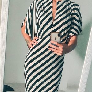 Norma Kamali Striped Rectangle Gown